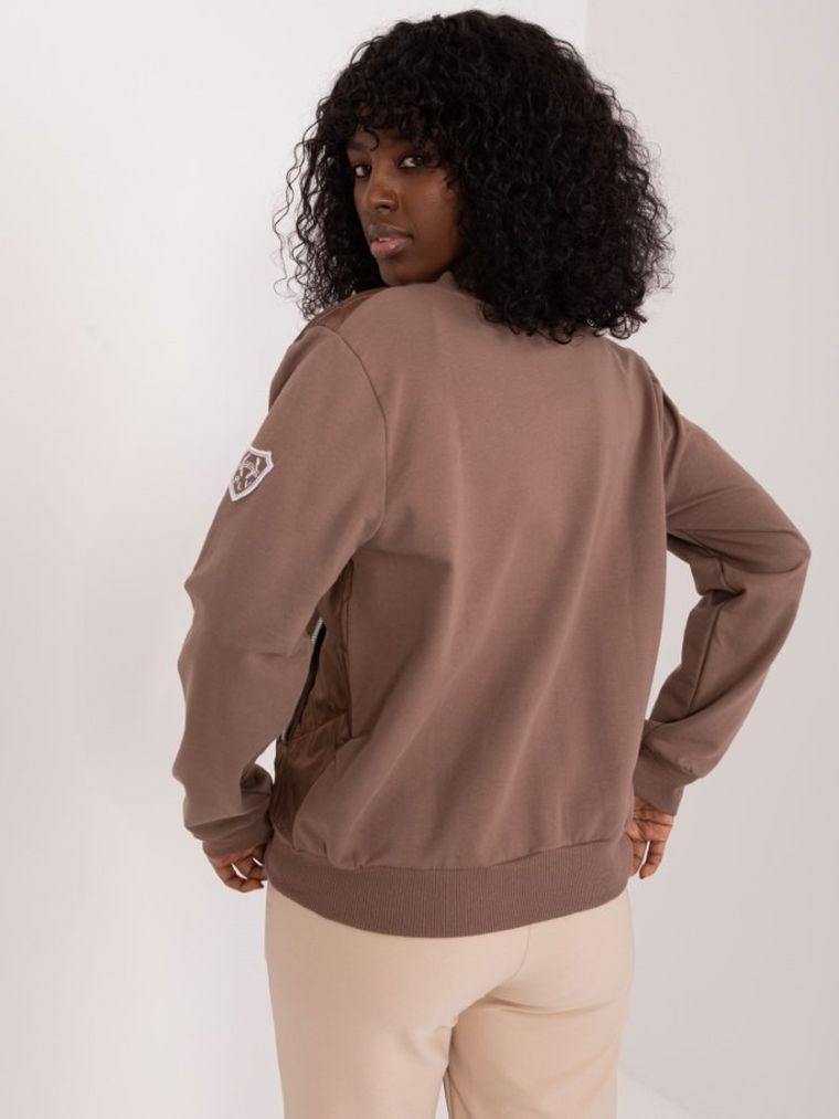 Bluza damska, rozpinana, brązowa, Relevance