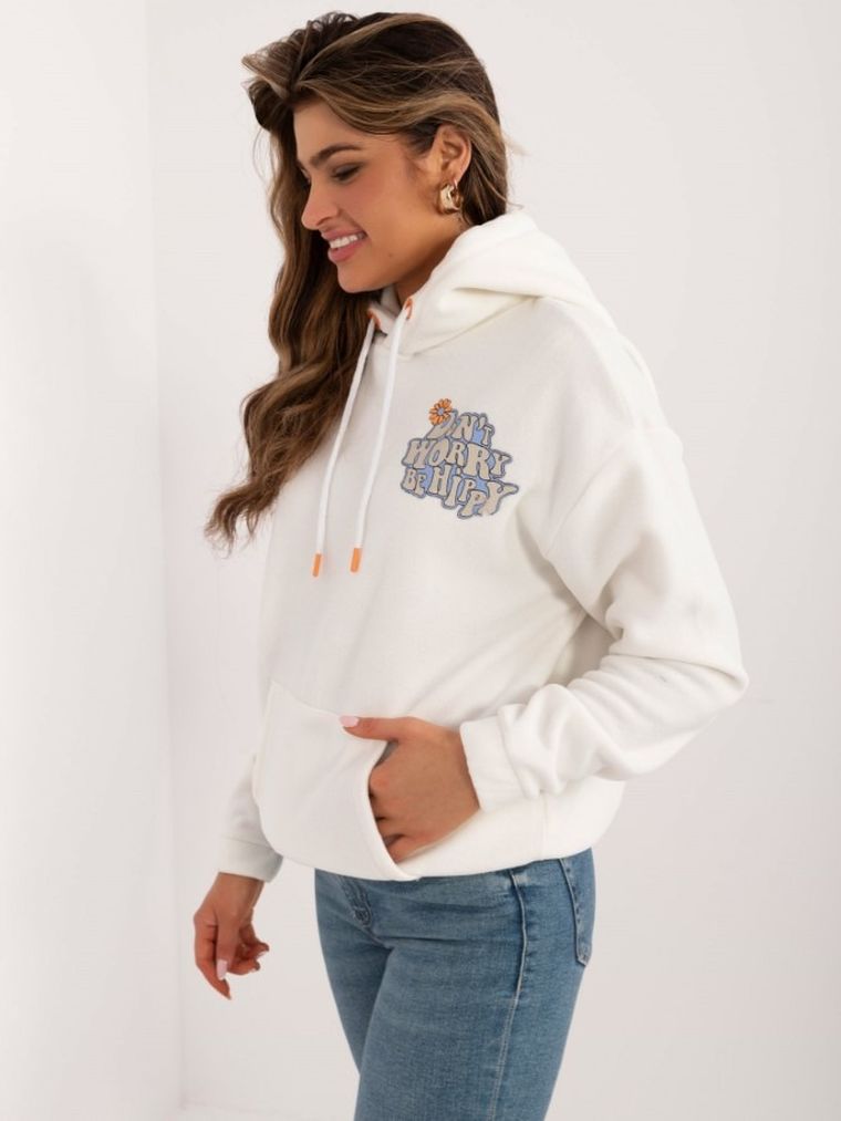 Bluza damska z kapturem, biała, Sublevel