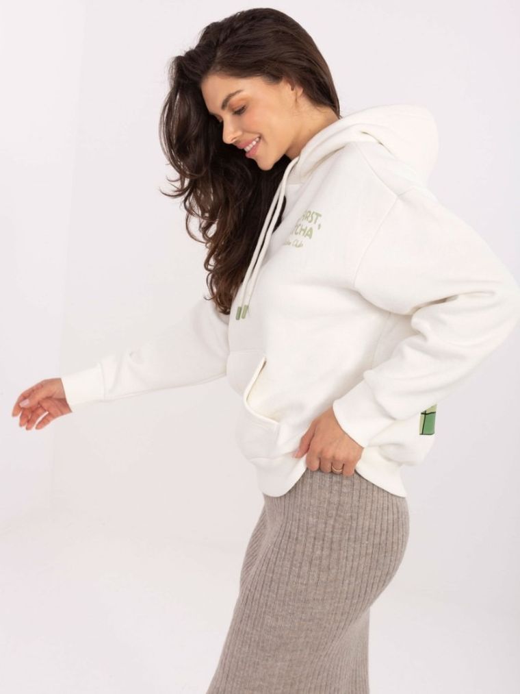 Bluza damska z kapturem, biała, Sublevel