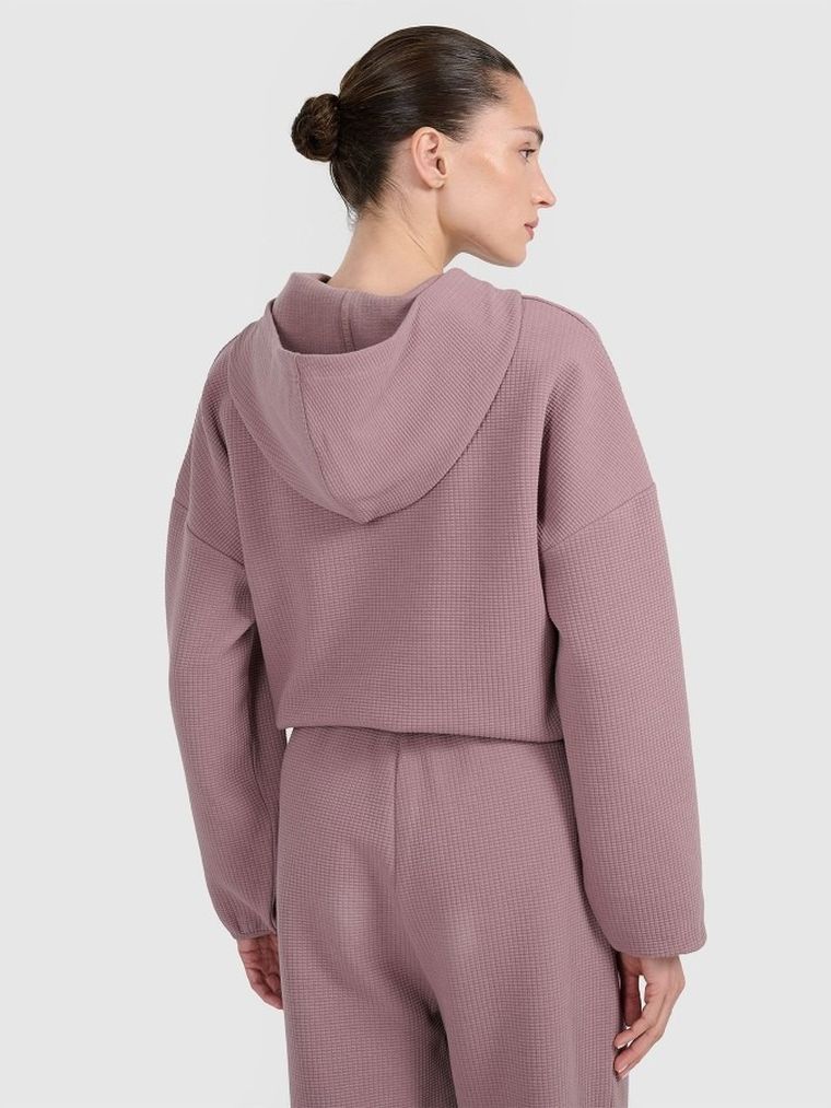 Bluza damska z kapturem, brązowa, 4F