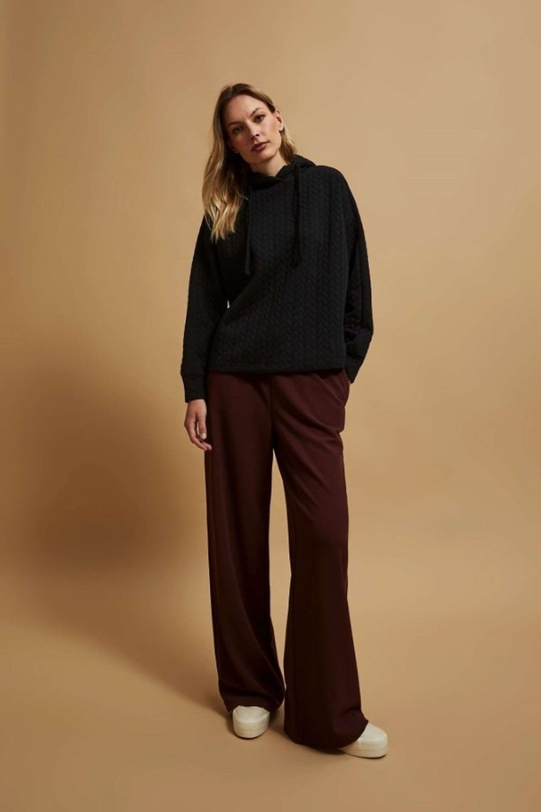 Bluza damska z kapturem, czarna, Moodo