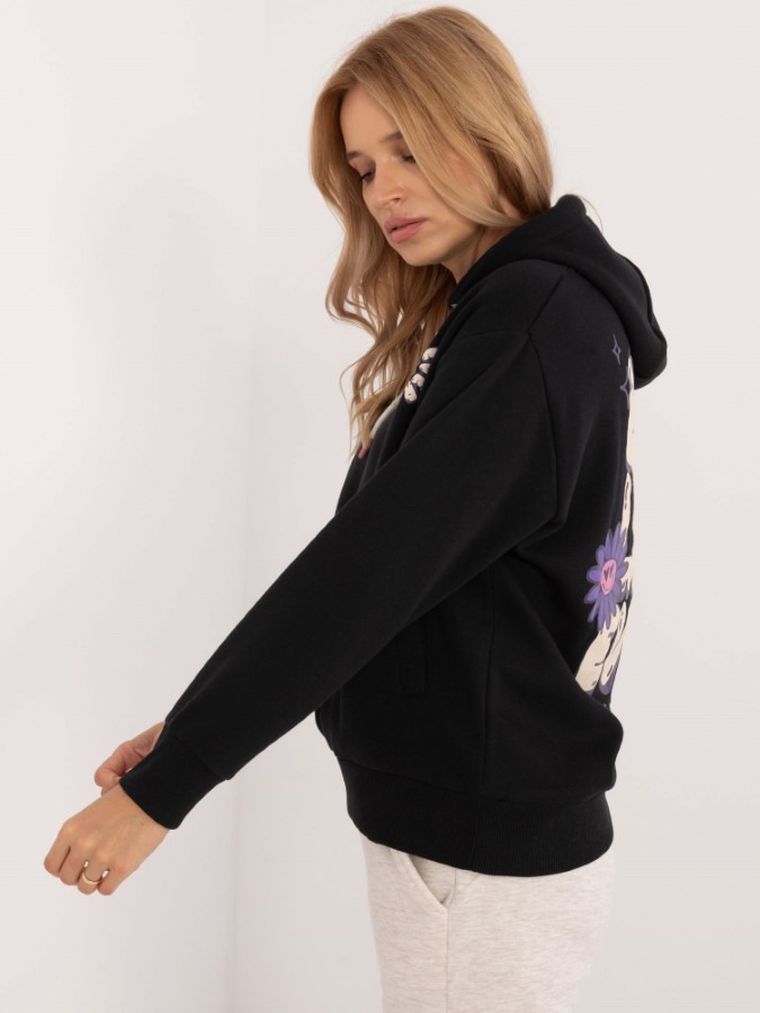 Bluza damska z kapturem, grafitowa, Sublevel