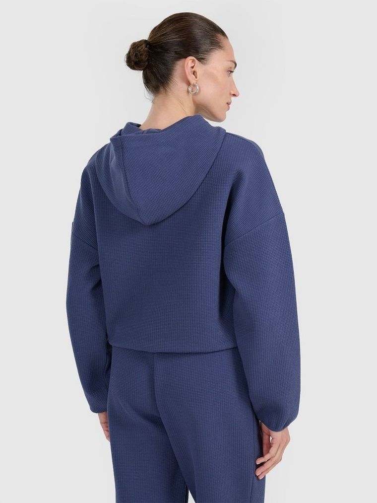 Bluza damska z kapturem, granatowa, 4F