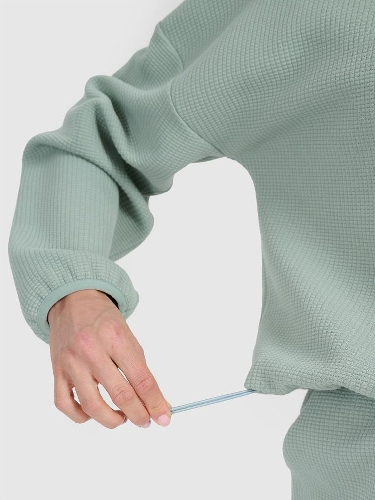 Bluza damska z kapturem, miętowa, 4F