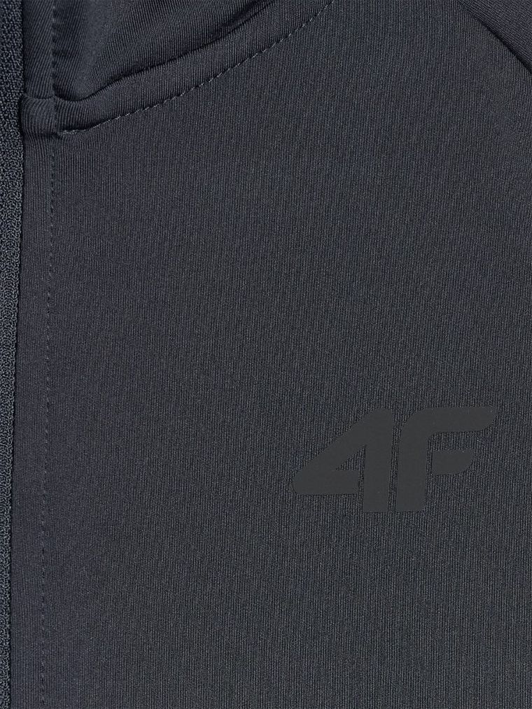 Bluza damska z kapturem, rozpinana, czarna, 4F