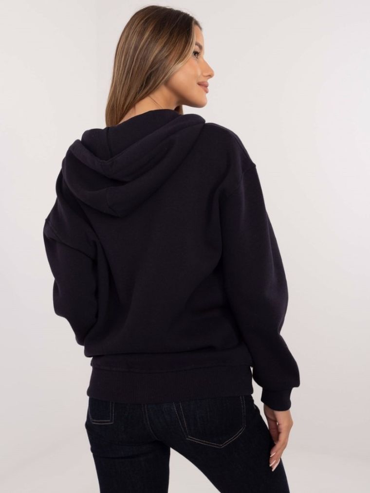 Bluza damska z kapturem, rozpinana, granatowa, Calimera