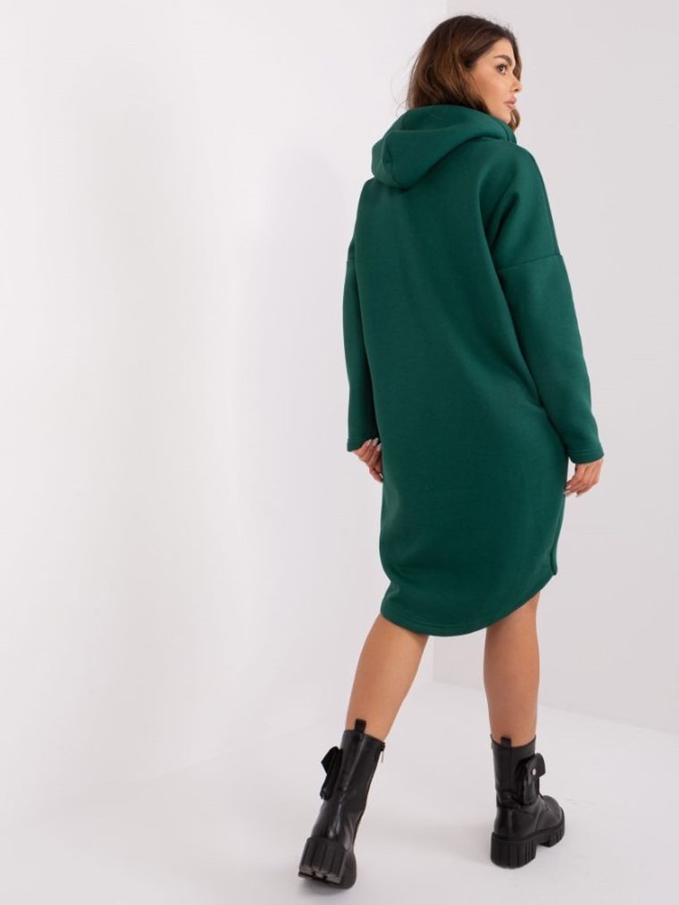 Bluza damska z kapturem, rozpinana, zielona, Relevance