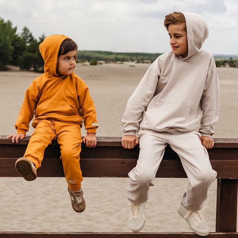 Bluza dziecięca z kapturem, musztardowa, Eevi