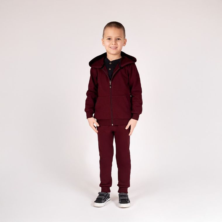 Bluza dziecięca z kapturem, rozpinana, bordowa, Nicol