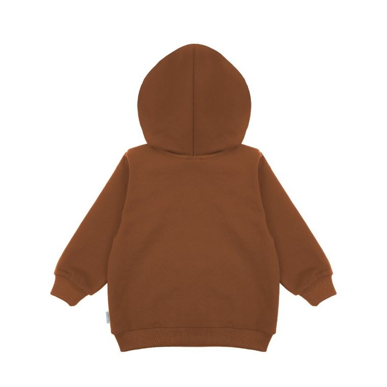 Bluza dziecięca z kapturem, rozpinana, brązowa, Nicol