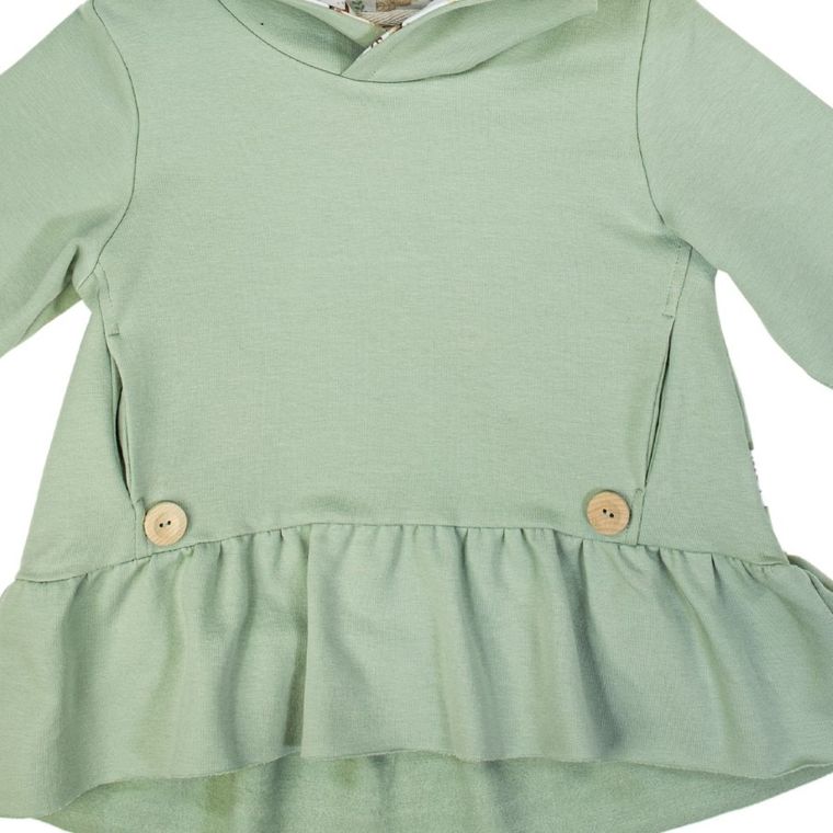 Bluza dziewczęca z kapturem, jasnozielona, Nicol