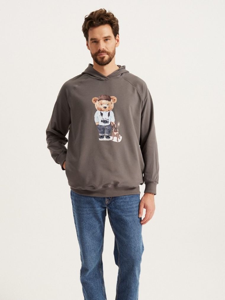 Bluza męska z kapturem, grafitowa, Ceba Baby