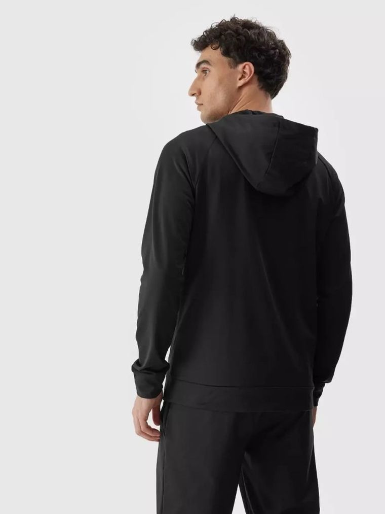 Bluza męska z kapturem, rozpinana, czarna, 4F