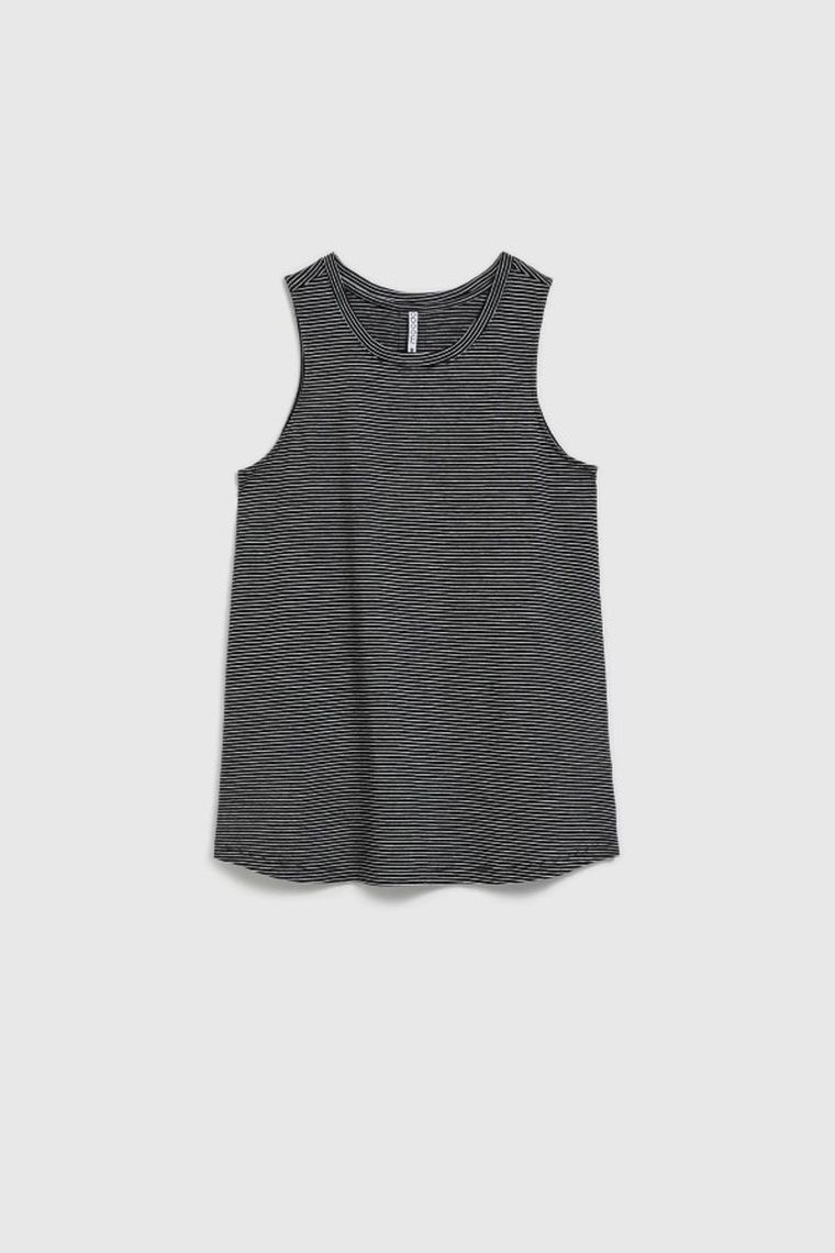 Bluzka damska bez rękawów, czarna, Moodo