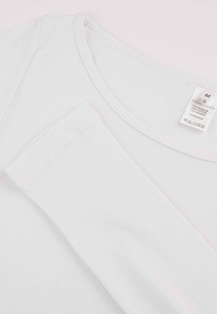 Bluzka damska z długim rękawem, biała, Golden Queen