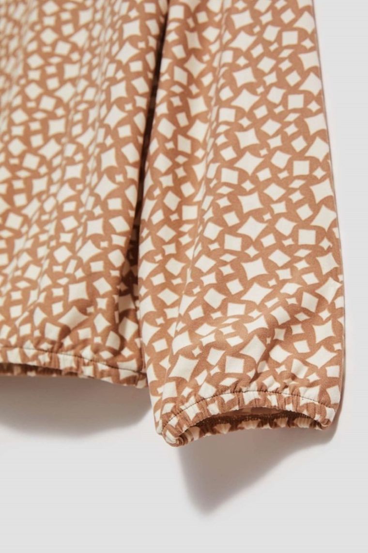 Bluzka damska z długim rękawem, biała, Moodo