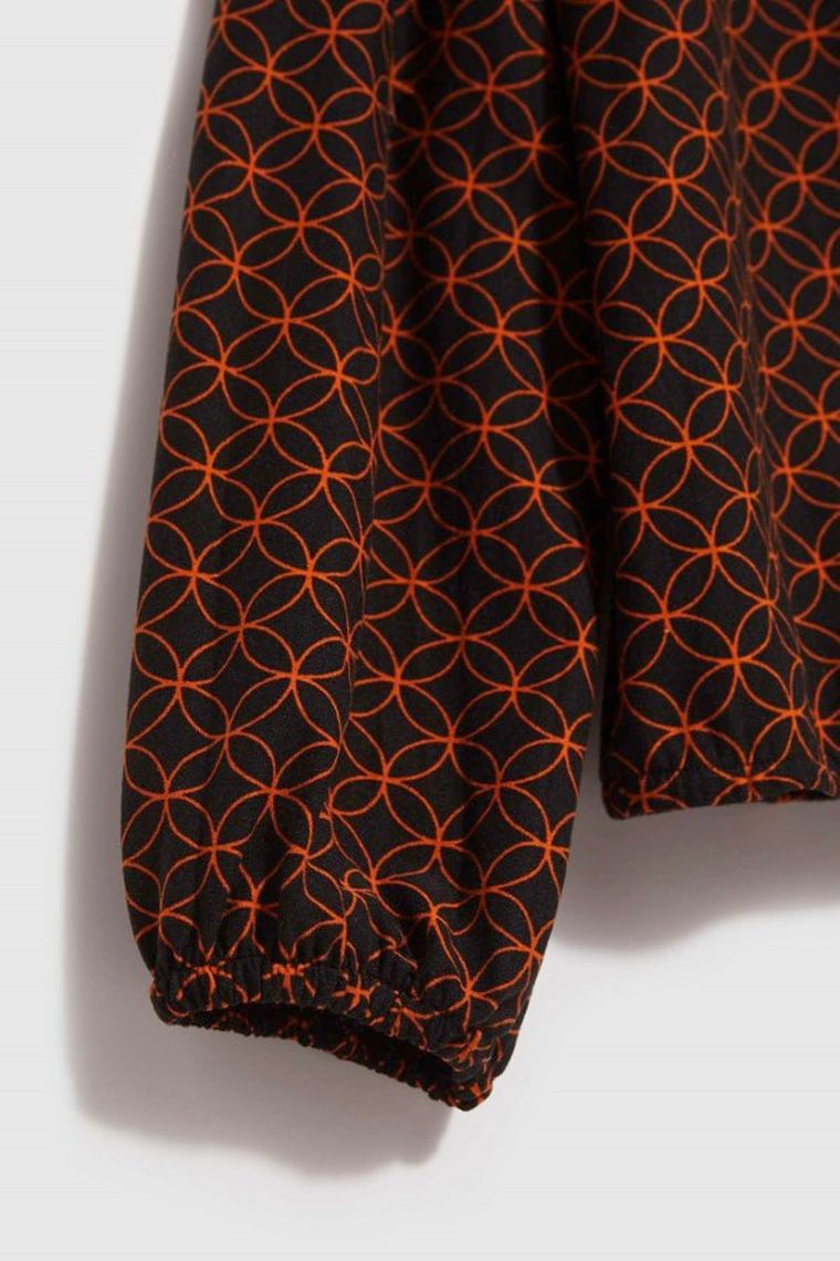 Bluzka damska z długim rękawem, czarna, Moodo