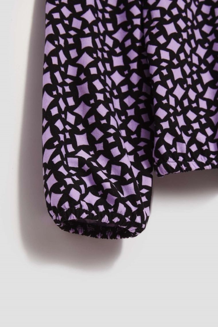 Bluzka damska z długim rękawem, fioletowa, Moodo