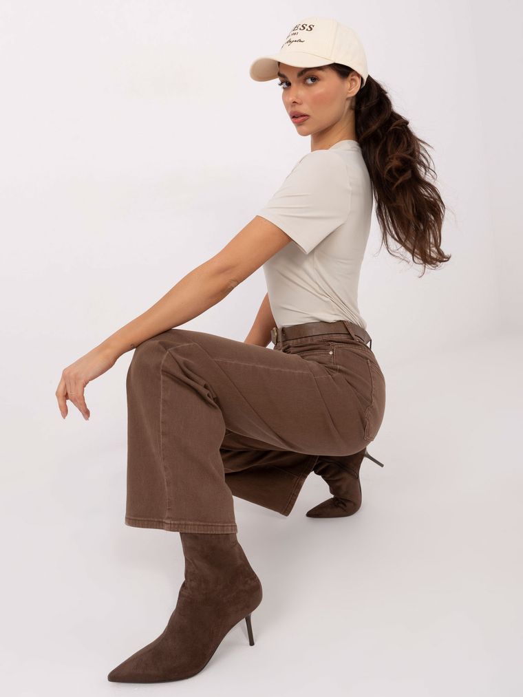 Bluzka damska z krótkim rękawem, beżowa, Sublevel