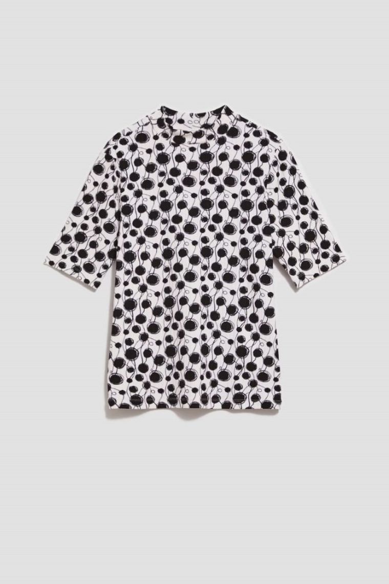 Bluzka damska z krótkim rękawem, biała, Moodo