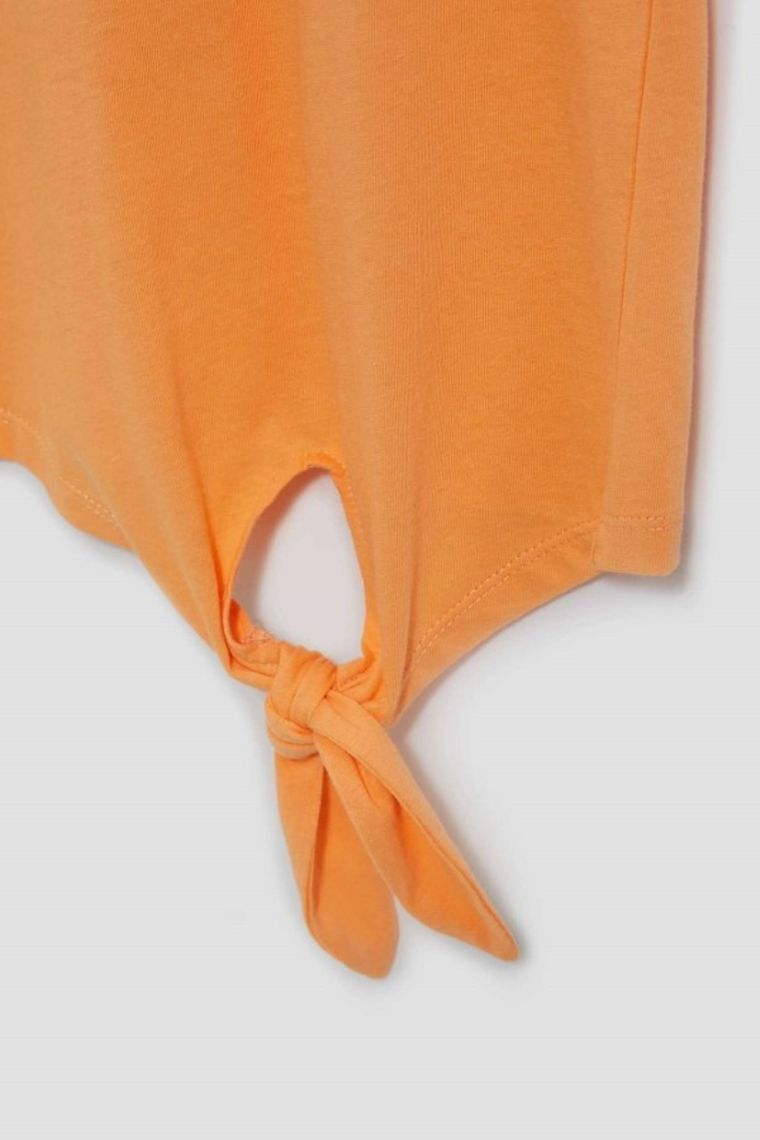 Bluzka damska z krótkim rękawem, pomarańczowa, Moodo