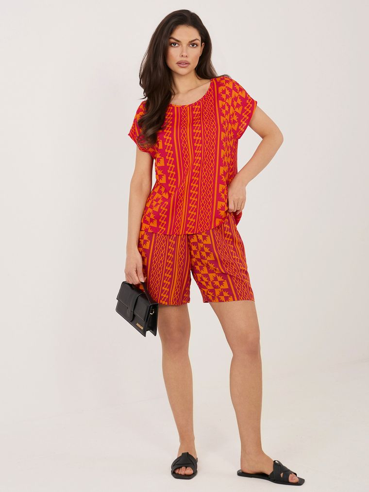 Bluzka damska z krótkim rękawem, różowa, Sublevel