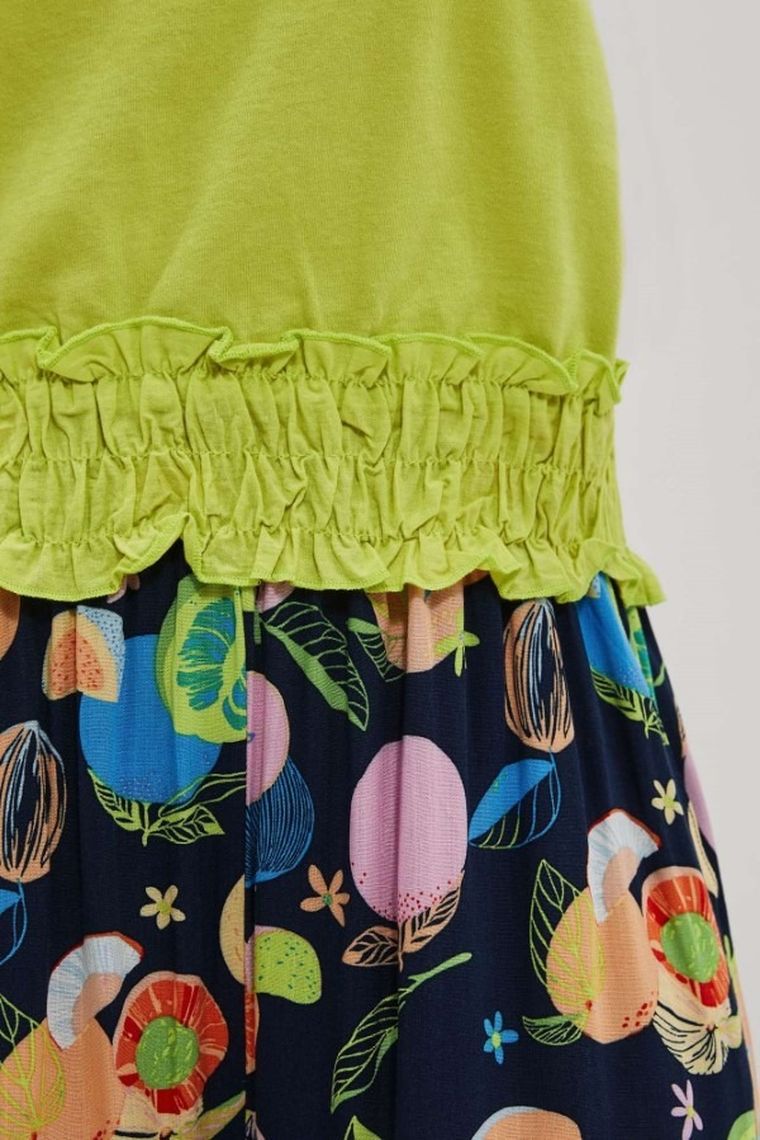 Bluzka damska z krótkim rękawem, zielona, Moodo