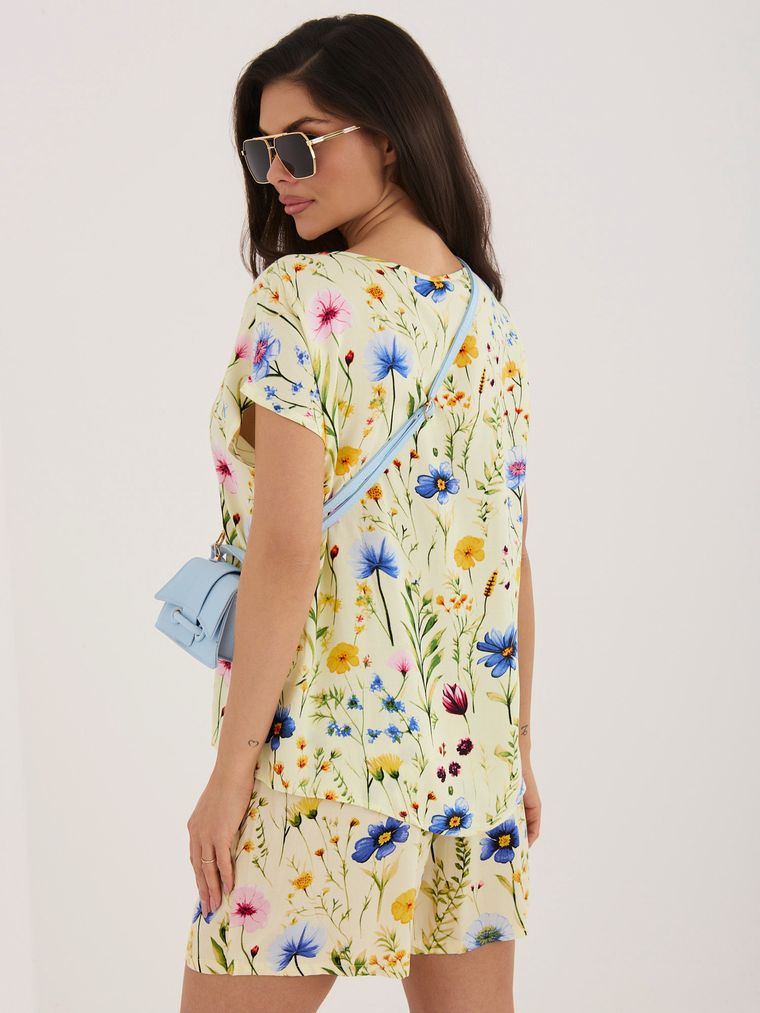 Bluzka damska z krótkim rękawem, żółta, Sublevel