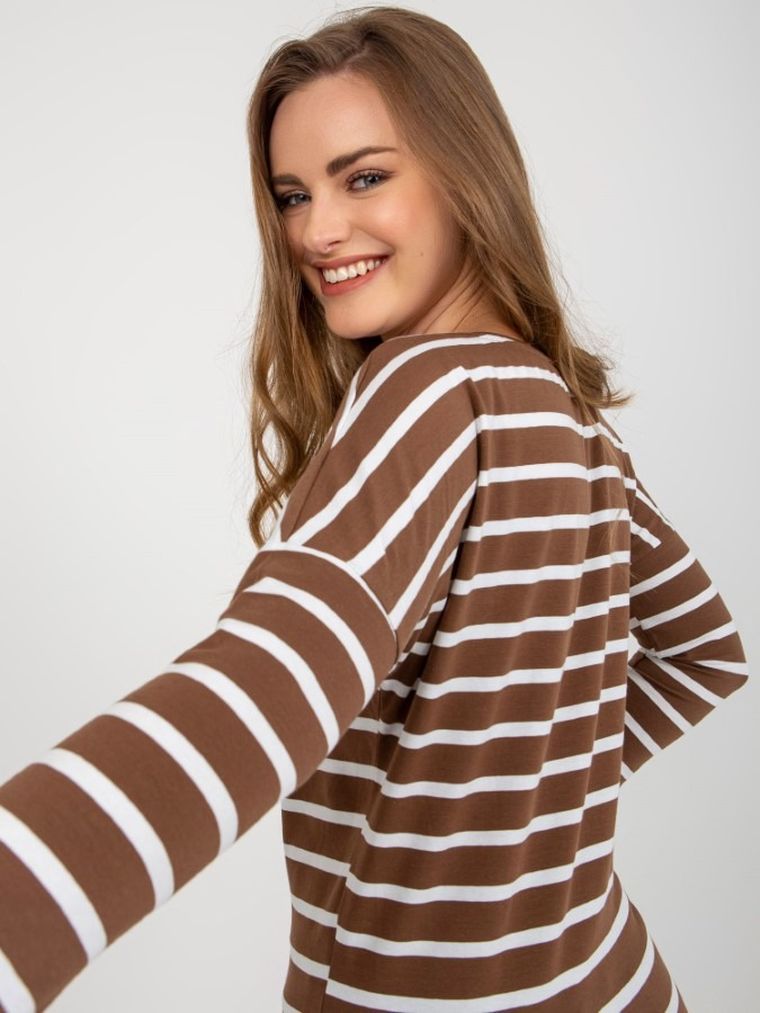 Bluzka damska z rękawem 3/4, mix, Basic Feel Good