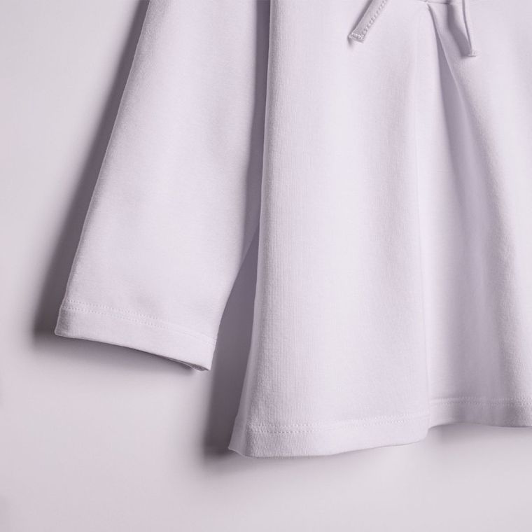 Bluzka dziewczęca z długim rękawem, biała, Nicol