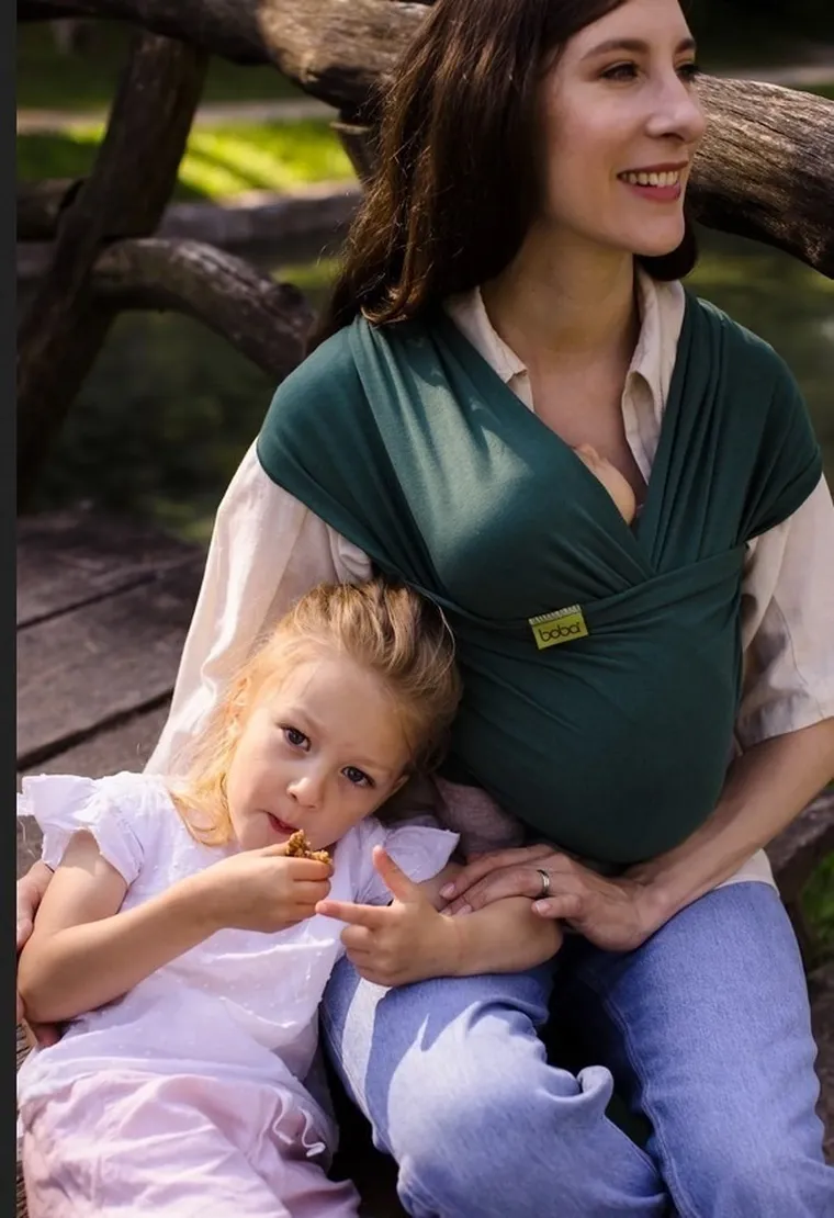 Boba, Organic, chusta do noszenia dziecka, butelkowa zieleń