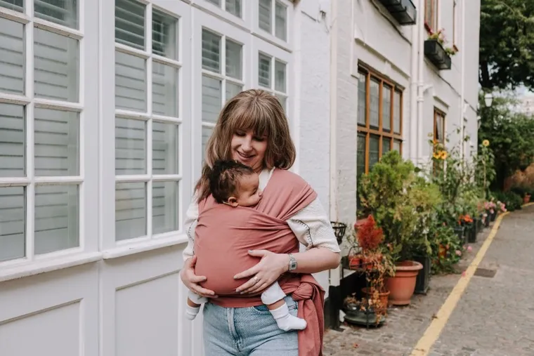 Boba, Wrap, chusta do noszenia dziecka, brudny róż