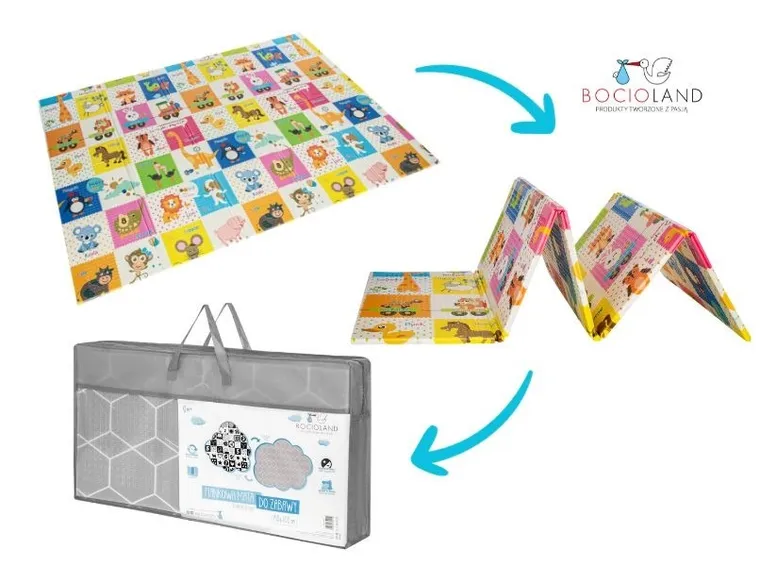 Bocioland, Happy Day, mata piankowa, składana, 150-200 cm