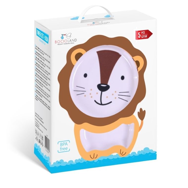 Bocioland, Lew, zestaw naczyń, 5 elementów