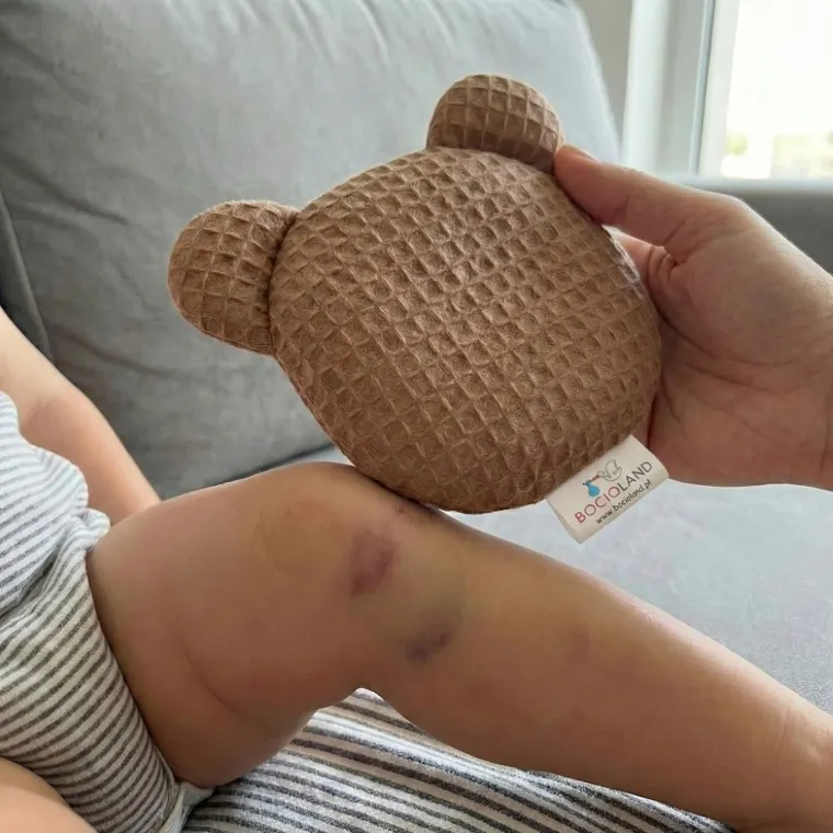 Bocioland, Miś, termofor z pestek wiśni z lawendą, wafel, brązowy