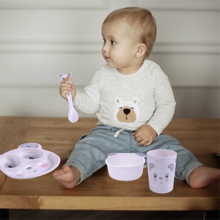 Bocioland, Panda, zestaw naczyń, 5 elementów