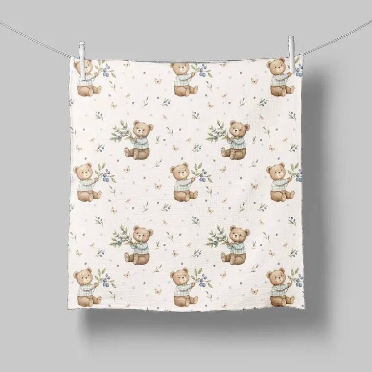 Bocioland, pieluszki muślinowe, zielony, 70-70 cm, 3 szt.