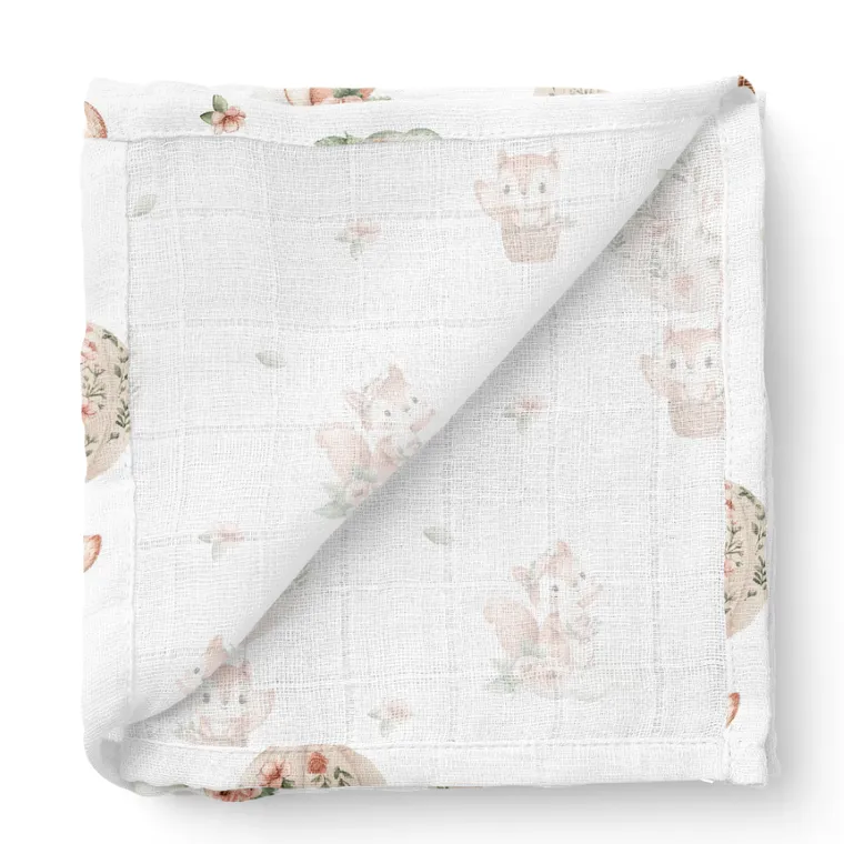 Bocioland, Wiewiórki, pieluszka bambusowa, 75-75 cm