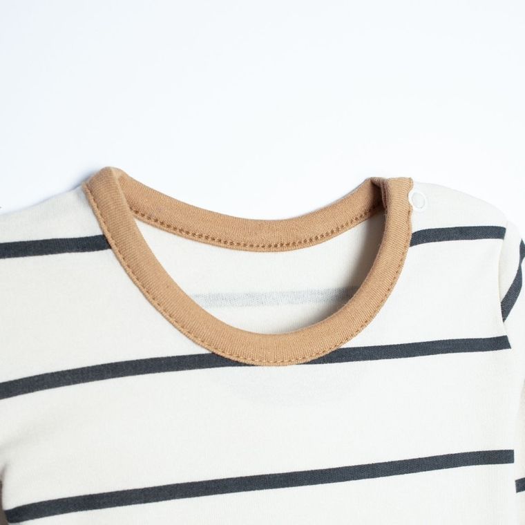 Body chłopięce z długim rękawem, ecru, Nicol