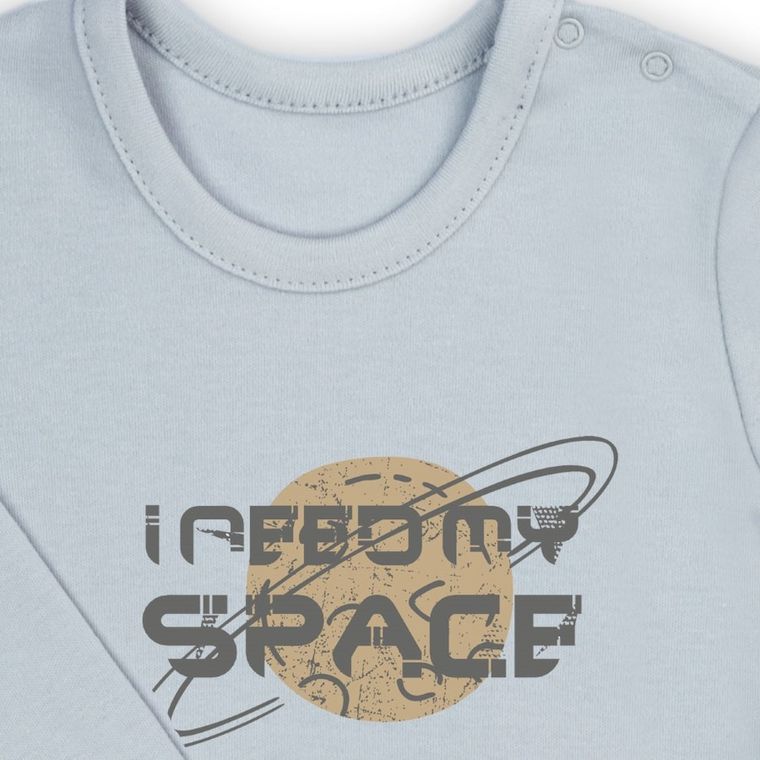 Body chłopięce z długim rękawem, jasnoszare, I need my space, Nicol