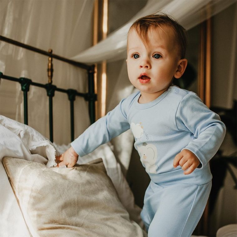 Body chłopięce z długim rękawem, niebieskie, Eevi