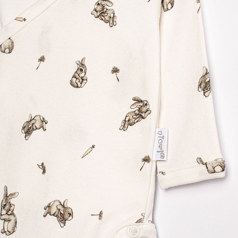 Body dziewczęce z długim rękawem, beżowe, Nicol