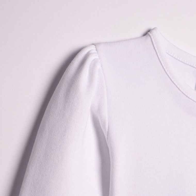 Body dziewczęce z długim rękawem, białe, Nicol