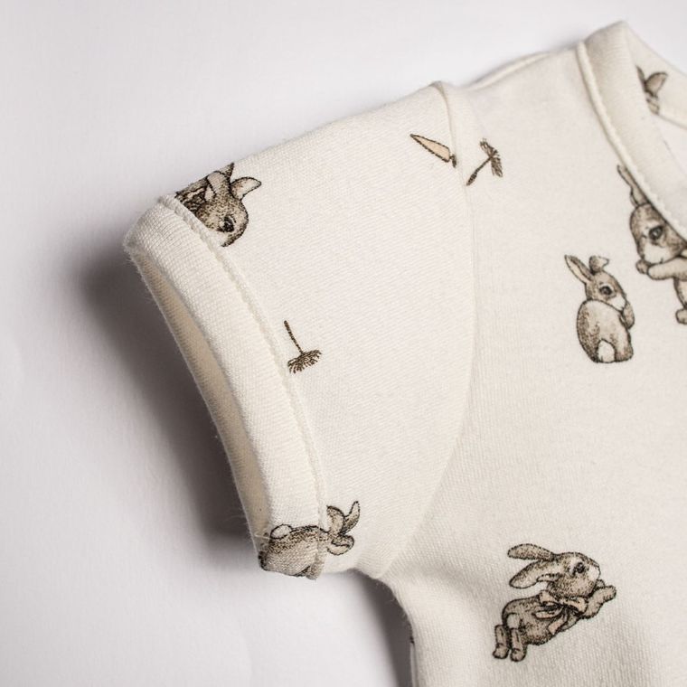 Body dziewczęce z krótkim rękawem, beżowe, Nicol