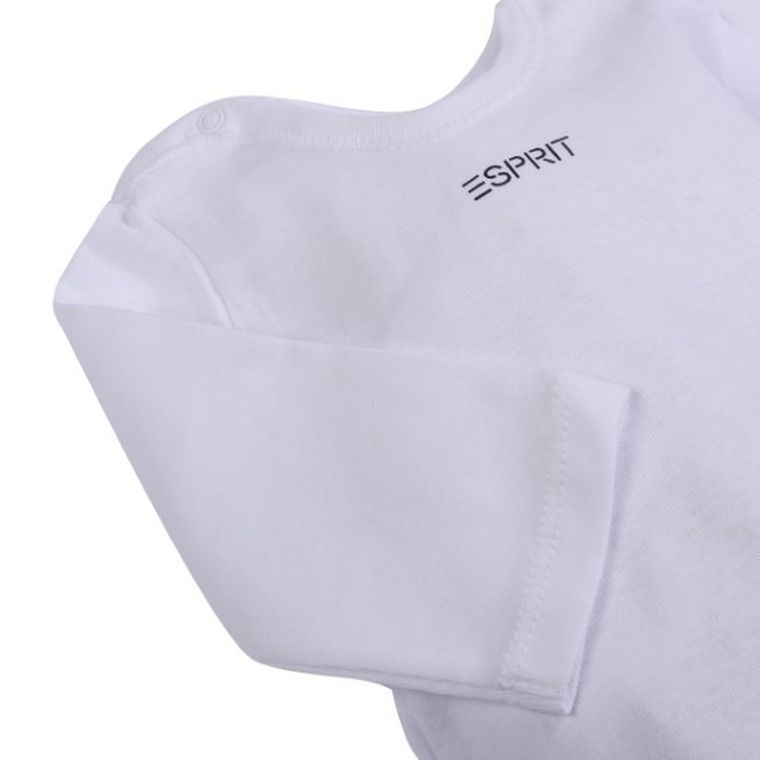 Body niemowlęce z długim rękawem, białe, granatowe, zestaw, 2 szt., Esprit