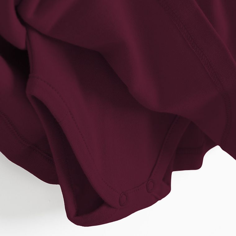 Body sukienka dziewczęce z długim rękawem, bordowe, Nicol