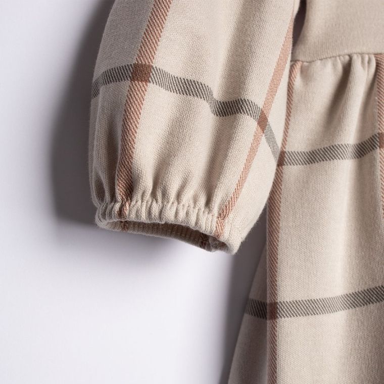 Body sukienka z długim rękawem, beżowe, Nicol