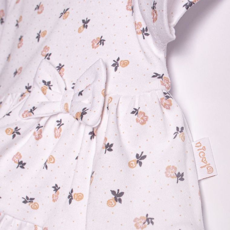 Body sukienka z krótkim rękawem, białe, Nicol