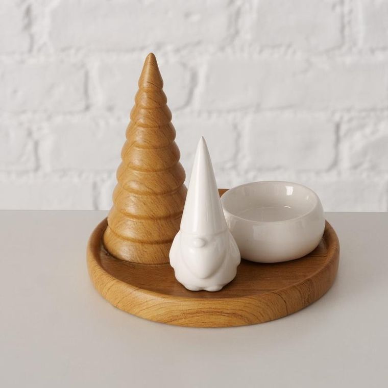 Boltze Home, Amira, świecznik na tealight z choinką, 13 cm