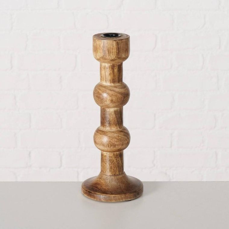 Boltze Home, drewniane świeczniki rzeźbione, Bubbles, 2 szt.